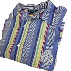 Lauren Ralph Lauren Men's sm/medium 100% cotton big logo striped Lightweight